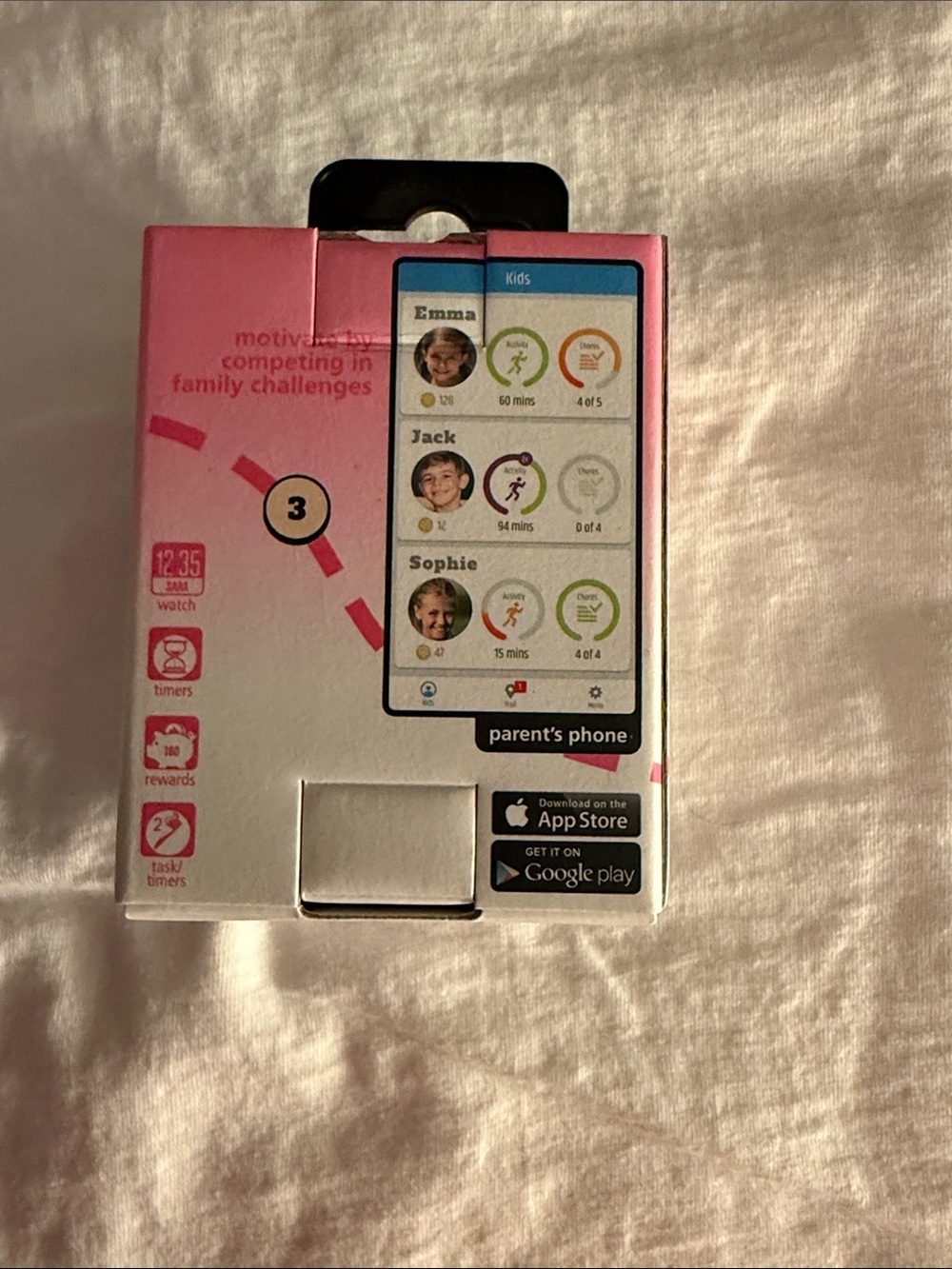 Garmin kids activity tracker - Pink with Teal Floral Band - Picture 3 of 4